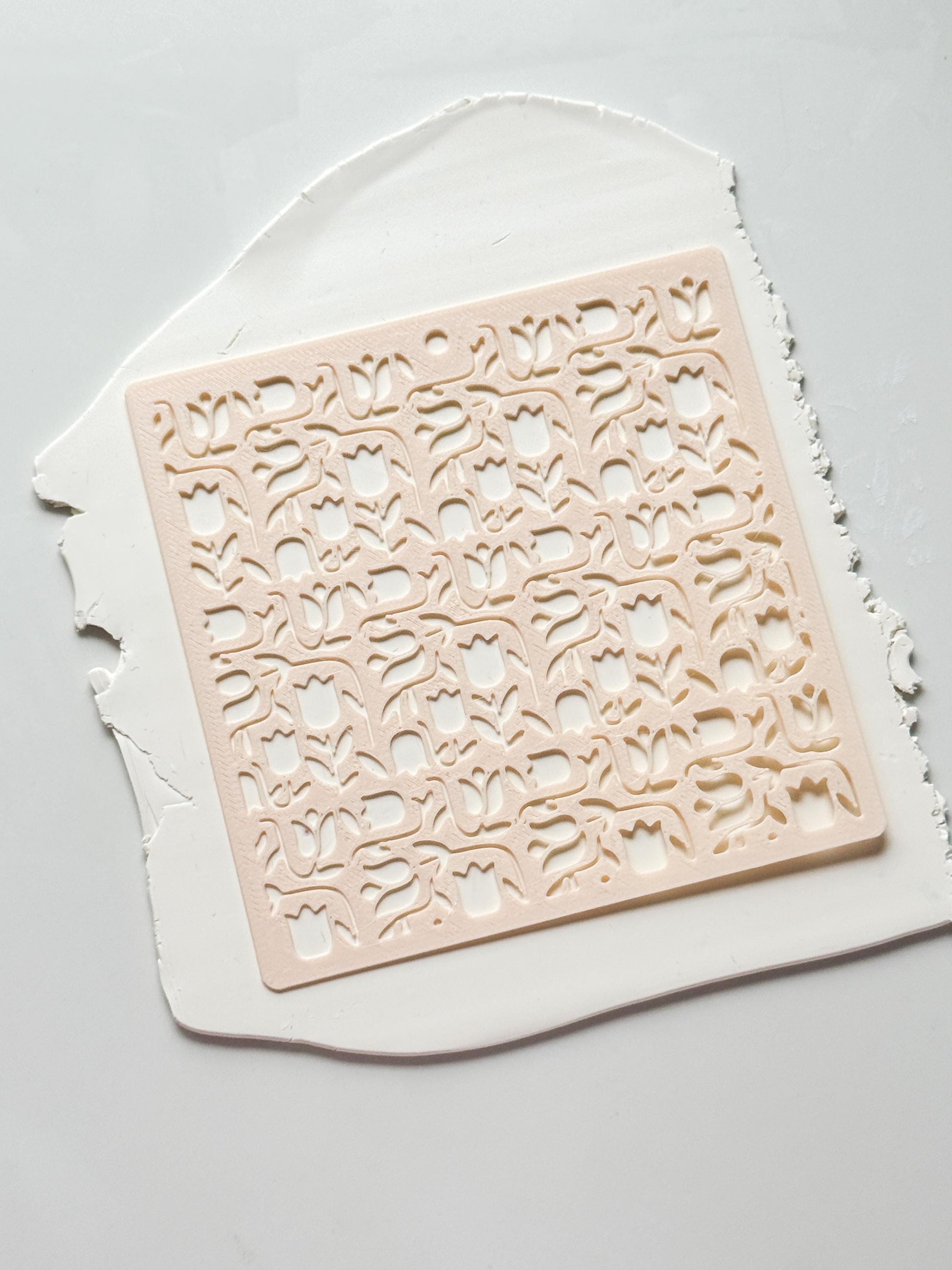 Tulip Dance Stencil: Floral Pattern for Polymer Clay