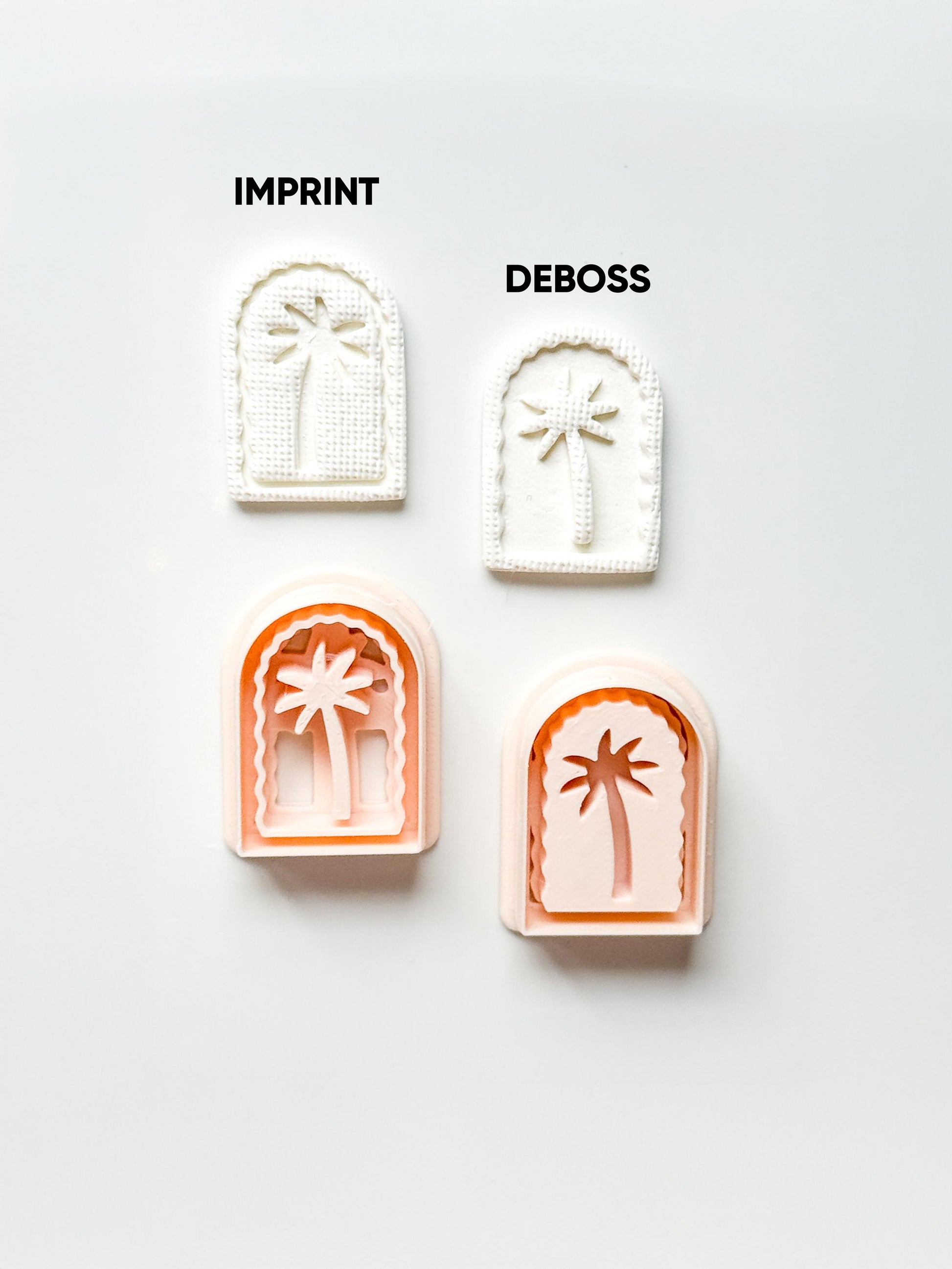 Palm Time Cutter: Deboss & Imprint Tropical Tree Shape for Polymer Clay
