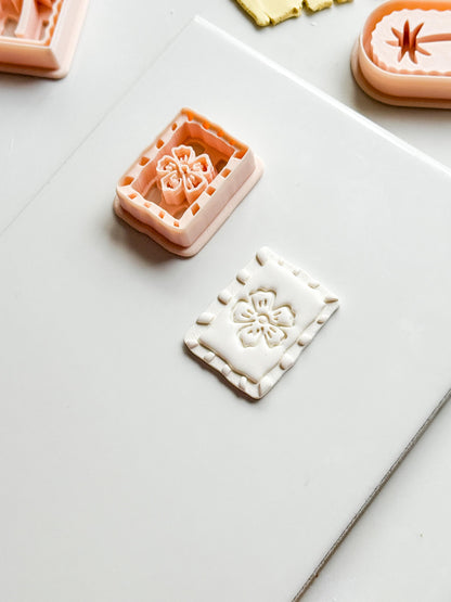 Sari Stripe Frame Cutter: Rectangular Floral Shape for Polymer Clay