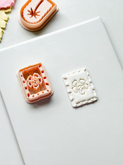 Sari Stripe Frame Cutter: Rectangular Floral Shape for Polymer Clay