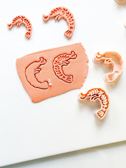 Bloom Shrimp Clay Cutter | Floral Prawn Earring Cutter
