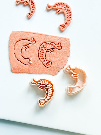 Bloom Shrimp Clay Cutter | Floral Prawn Earring Cutter