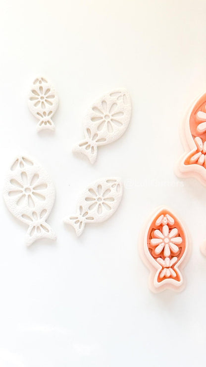 Azura Petal Fish Polymer Clay Cutter: Daisy & Petal Shapes