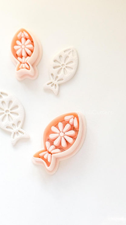 Azura Petal Fish Polymer Clay Cutter: Daisy & Petal Shapes