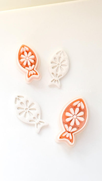 Azura Petal Fish Polymer Clay Cutter: Daisy & Petal Shapes