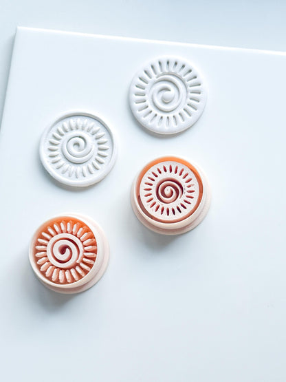 Helio Sun Clay Cutter | Emboss & Imprint Spiral Sunburst Shape