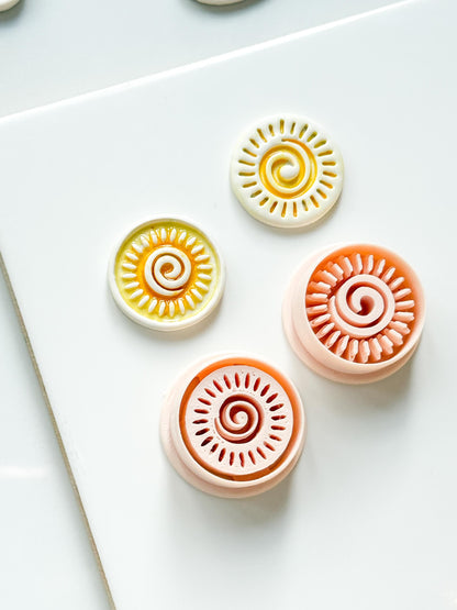 Helio Sun Clay Cutter | Emboss & Imprint Spiral Sunburst Shape