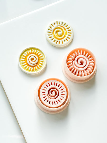 Helio Sun Clay Cutter | Emboss & Imprint Spiral Sunburst Shape