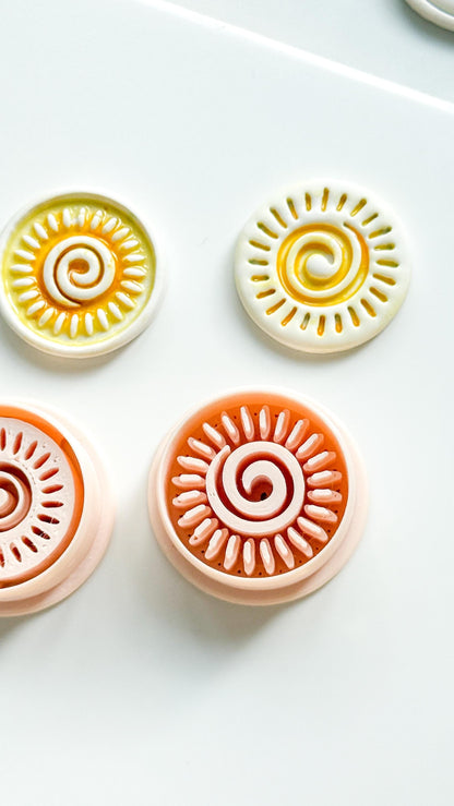 Helio Sun Clay Cutter | Emboss & Imprint Spiral Sunburst Shape