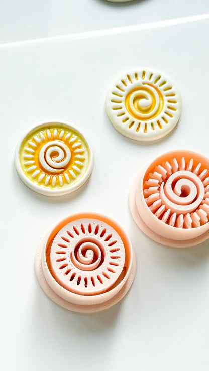 Helio Sun Clay Cutter | Emboss & Imprint Spiral Sunburst Shape