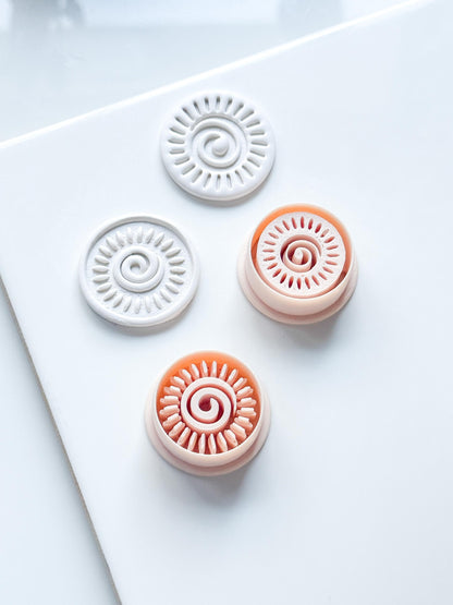 Helio Sun Clay Cutter | Emboss & Imprint Spiral Sunburst Shape