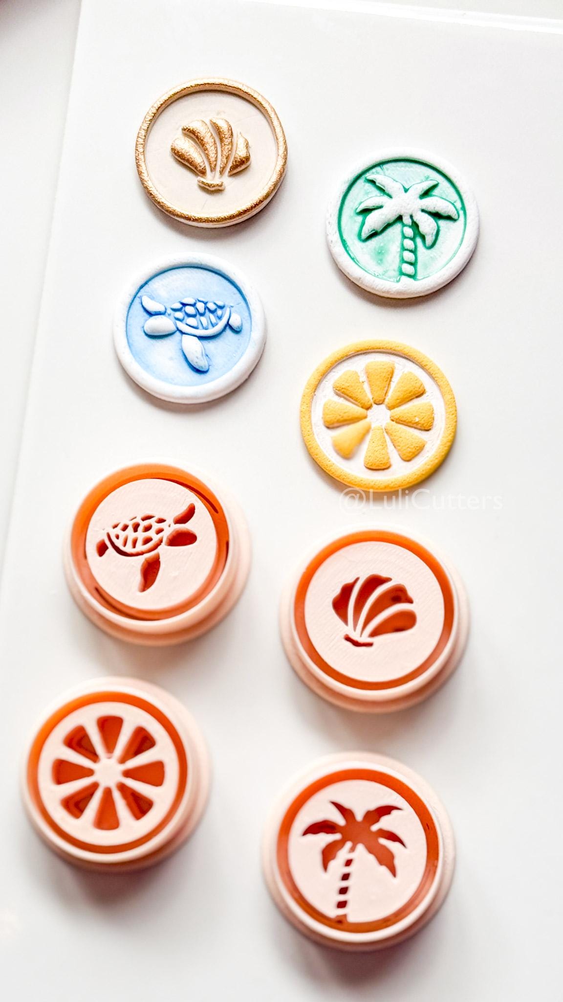Impress Summer Clay Cutters | Lemon, Palm, Turtle, Sea Shell