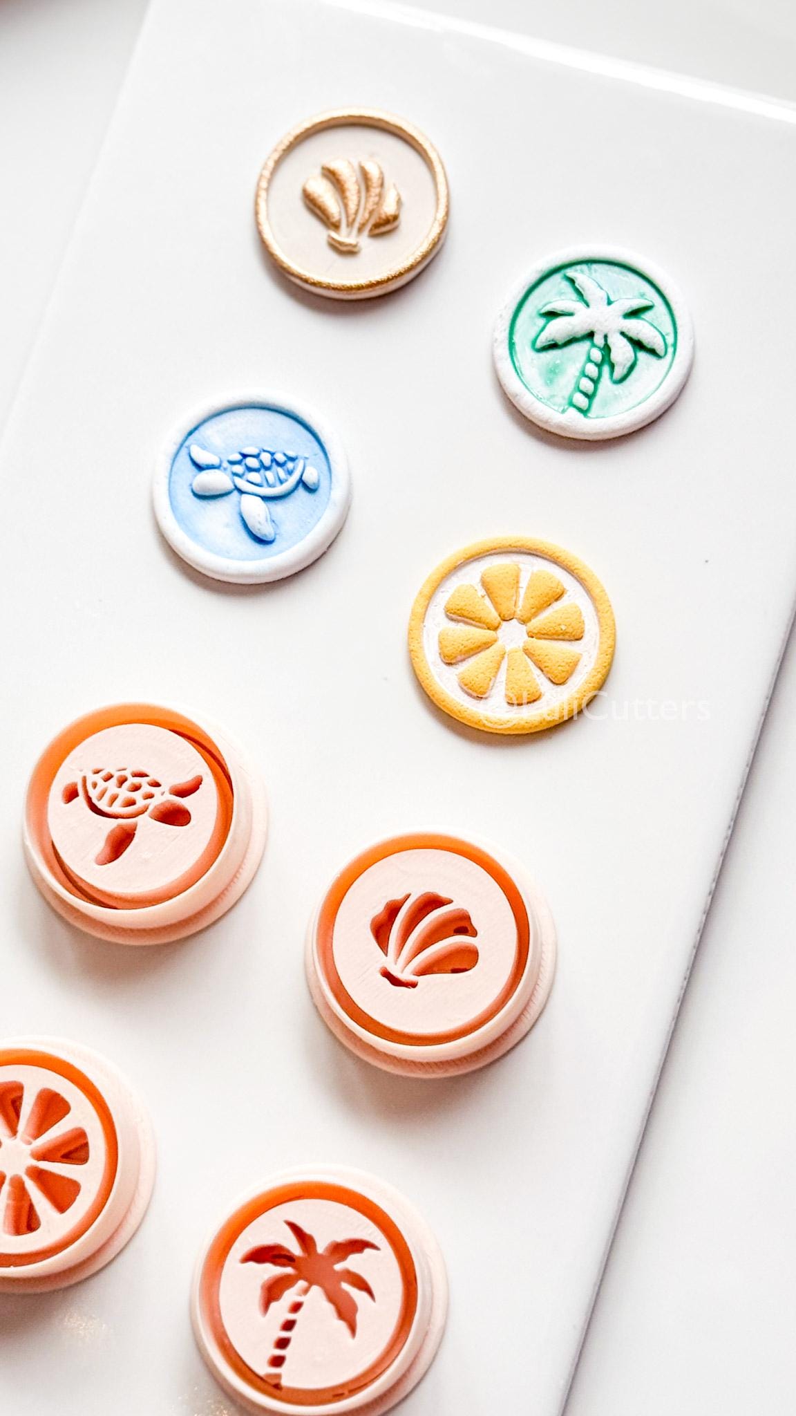 Impress Summer Clay Cutters | Lemon, Palm, Turtle, Sea Shell