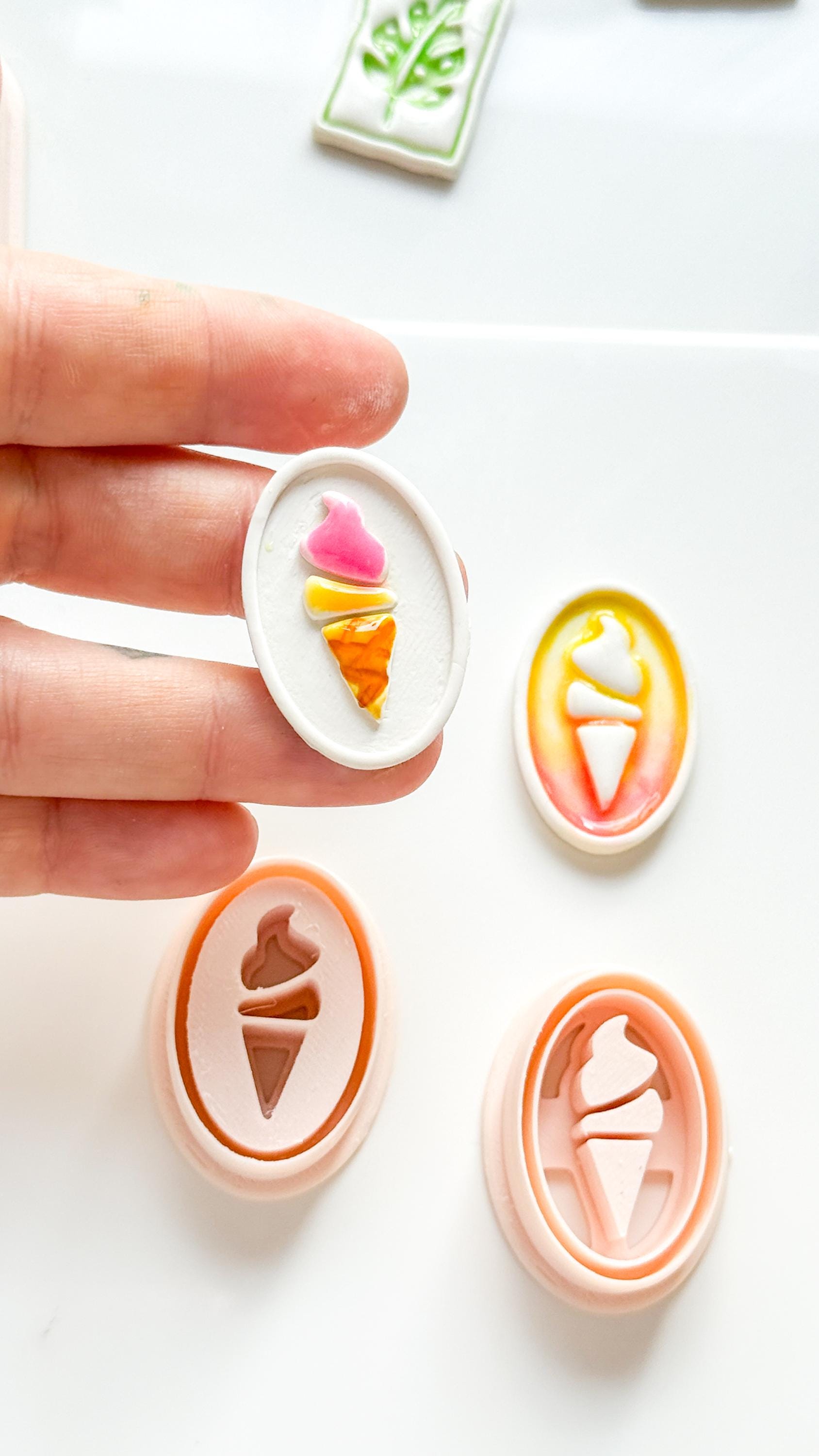 Petit Swirl Cutters | Ice Cream Cone Deboss Emboss Earring Shape for Polymer Clay