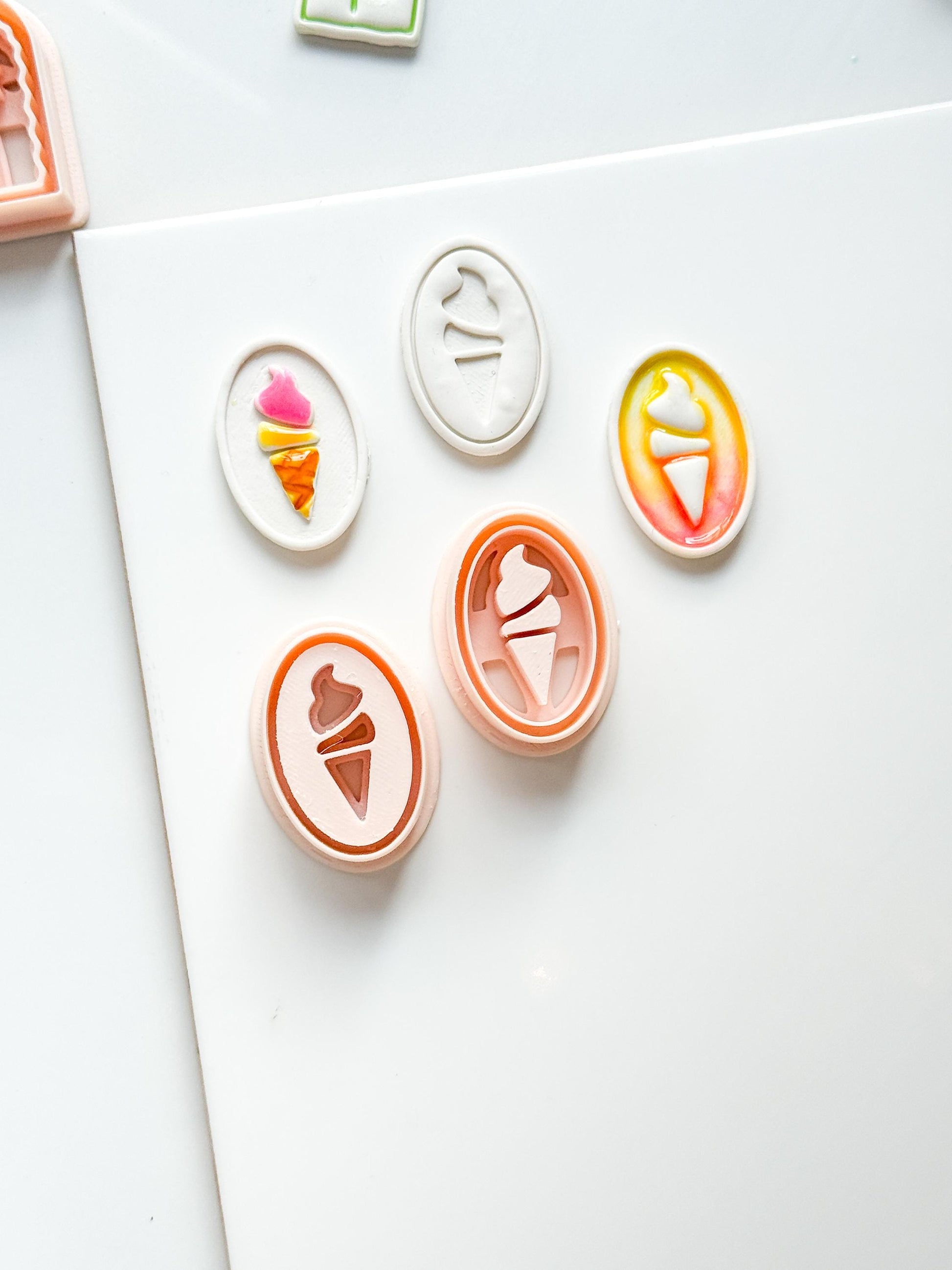 Petit Swirl Cutters | Ice Cream Cone Deboss Emboss Earring Shape for Polymer Clay
