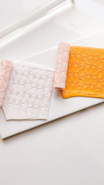 Talavera Rollers: Emboss & Deboss Floral Fan Texture for Polymer Clay
