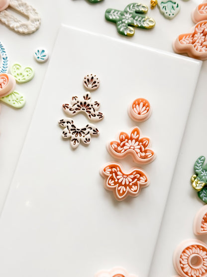 Talavera Cruz Clay Cutter: Floral Fan Shape for Polymer Clay