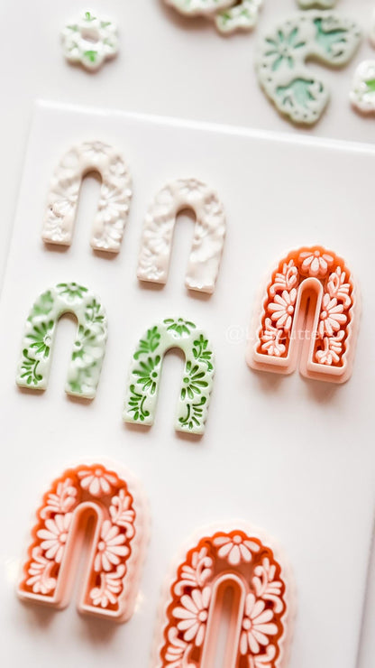 Arco Florale Clay Cutter: Floral Arch Shape for Polymer Clay