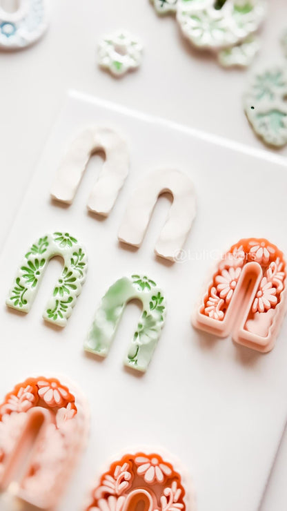 Arco Florale Clay Cutter: Floral Arch Shape for Polymer Clay