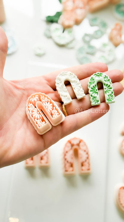 Arco Florale Clay Cutter: Floral Arch Shape for Polymer Clay
