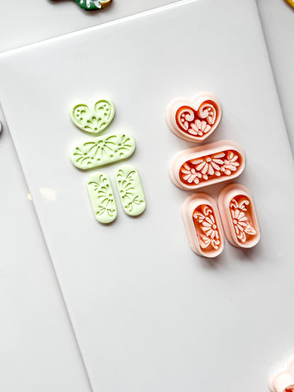 Talavera Amora Clay Cutter: Heart Floral Shape for Polymer Clay