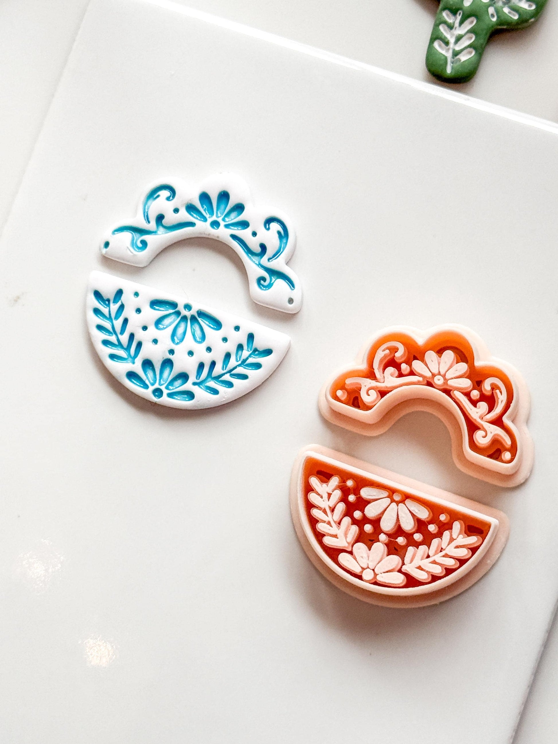 Cuatro Cutter Set: Floral Geometric Shape for Polymer Clay