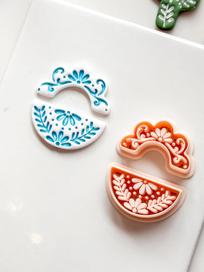 Cuatro Cutter Set: Floral Geometric Shape for Polymer Clay