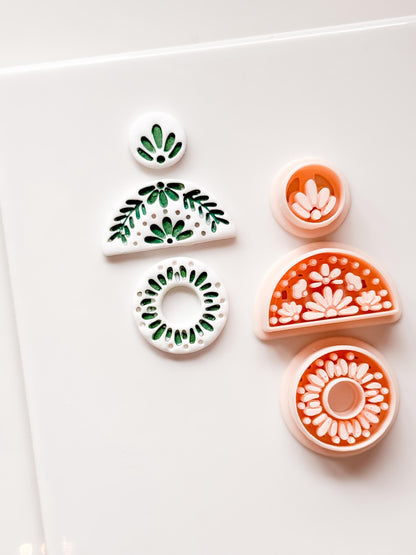 Casa Flor Cutter Set: Floral Geometric Shape for Polymer Clay