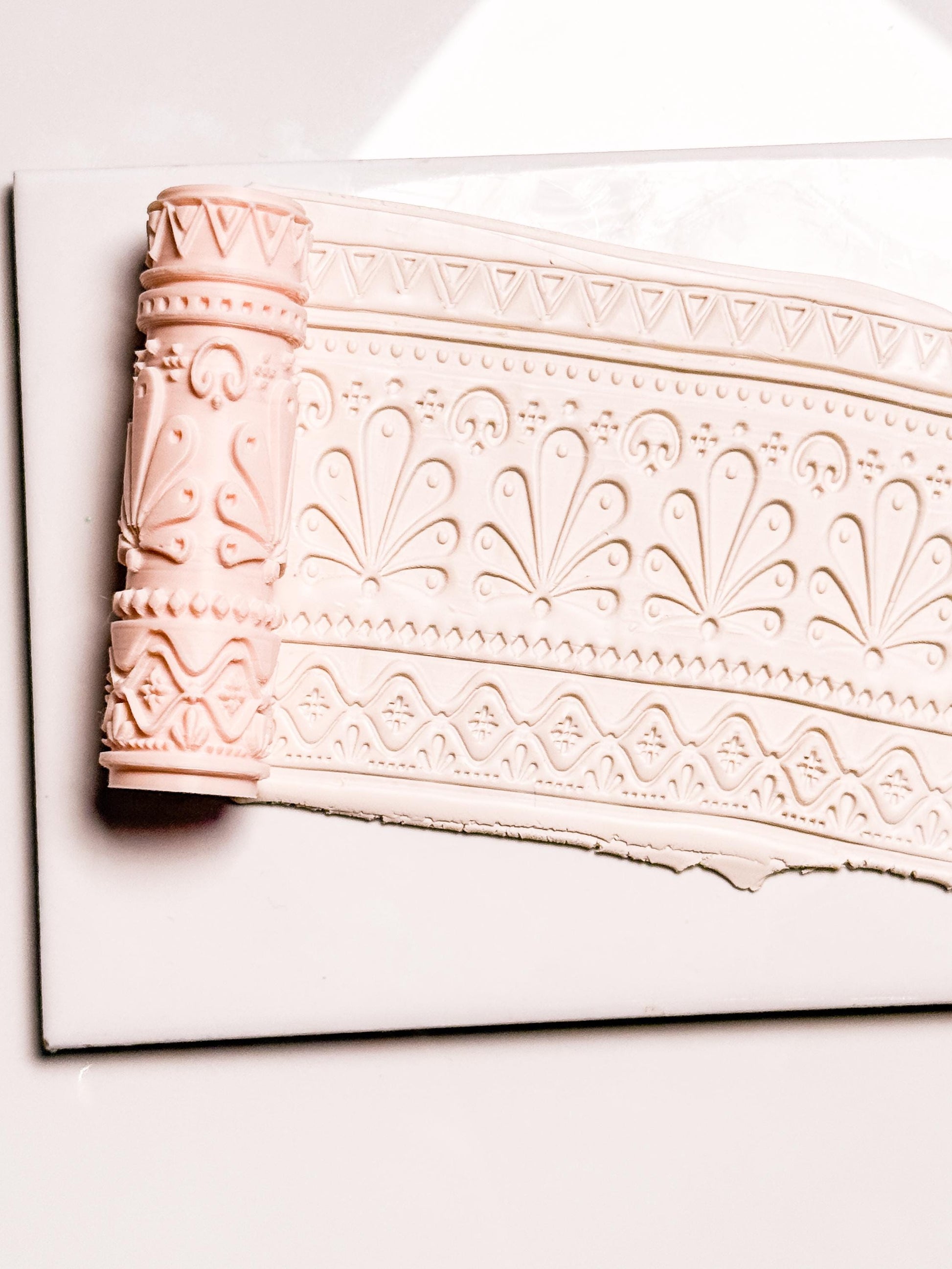 Talavera Tiles Roller: Geometric Pattern Pin for Polymer Clay