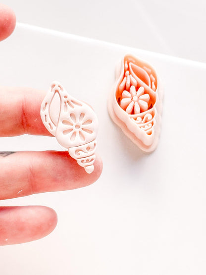 Floral Shell Clay Cutter for earrings