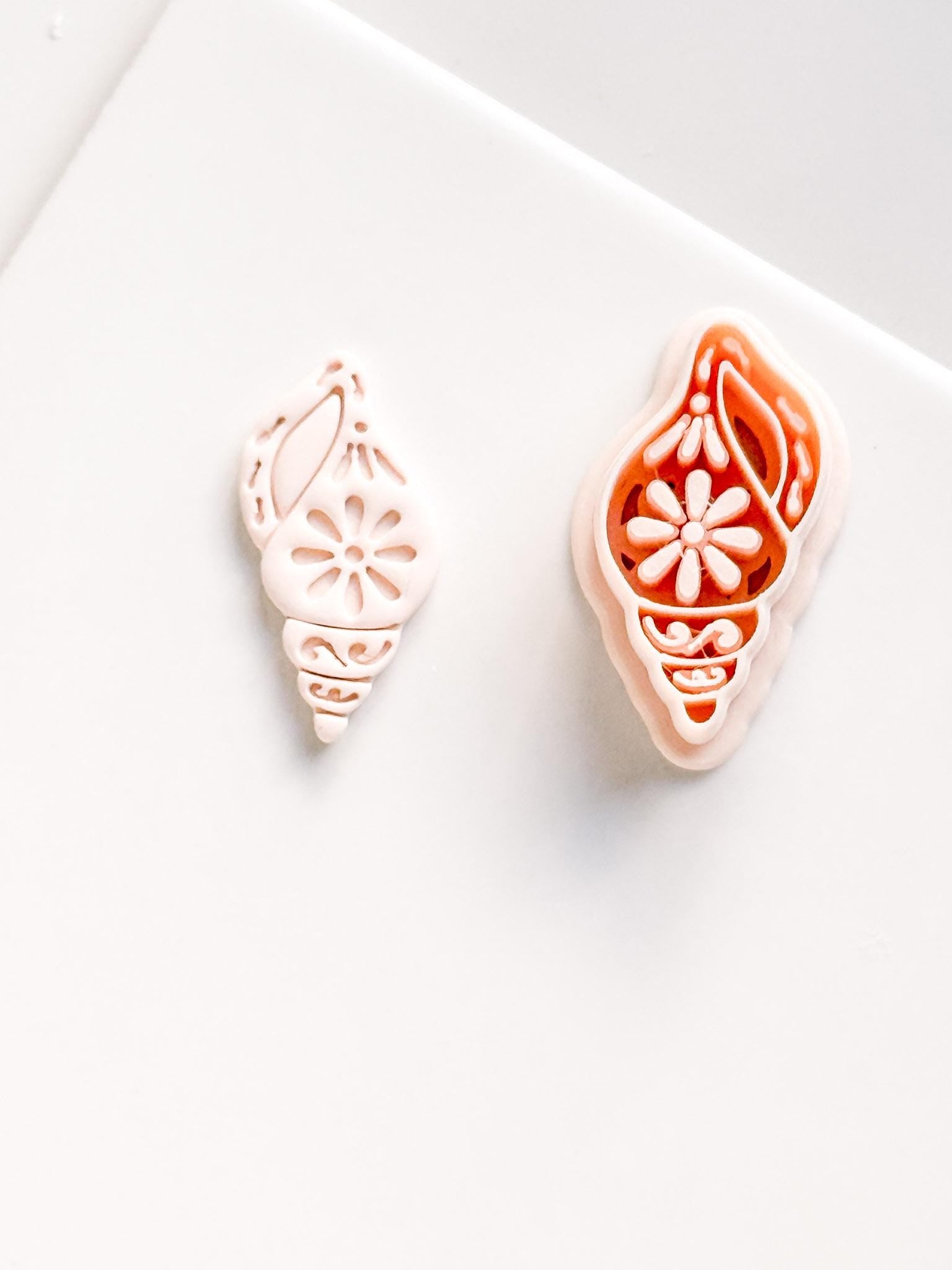 Floral Shell Clay Cutter for earrings
