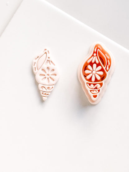 Floral Shell Clay Cutter for earrings