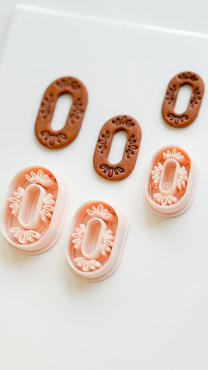 Olya Oval Cutter : Ornamental Oval Shape for Polymer Clay Earrings