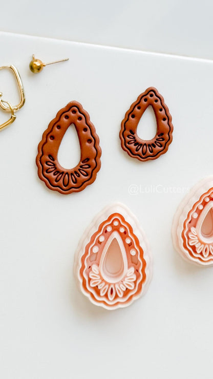 Aura Tear Clay Cutter : Teardrop shape for Polymer Clay Earrings