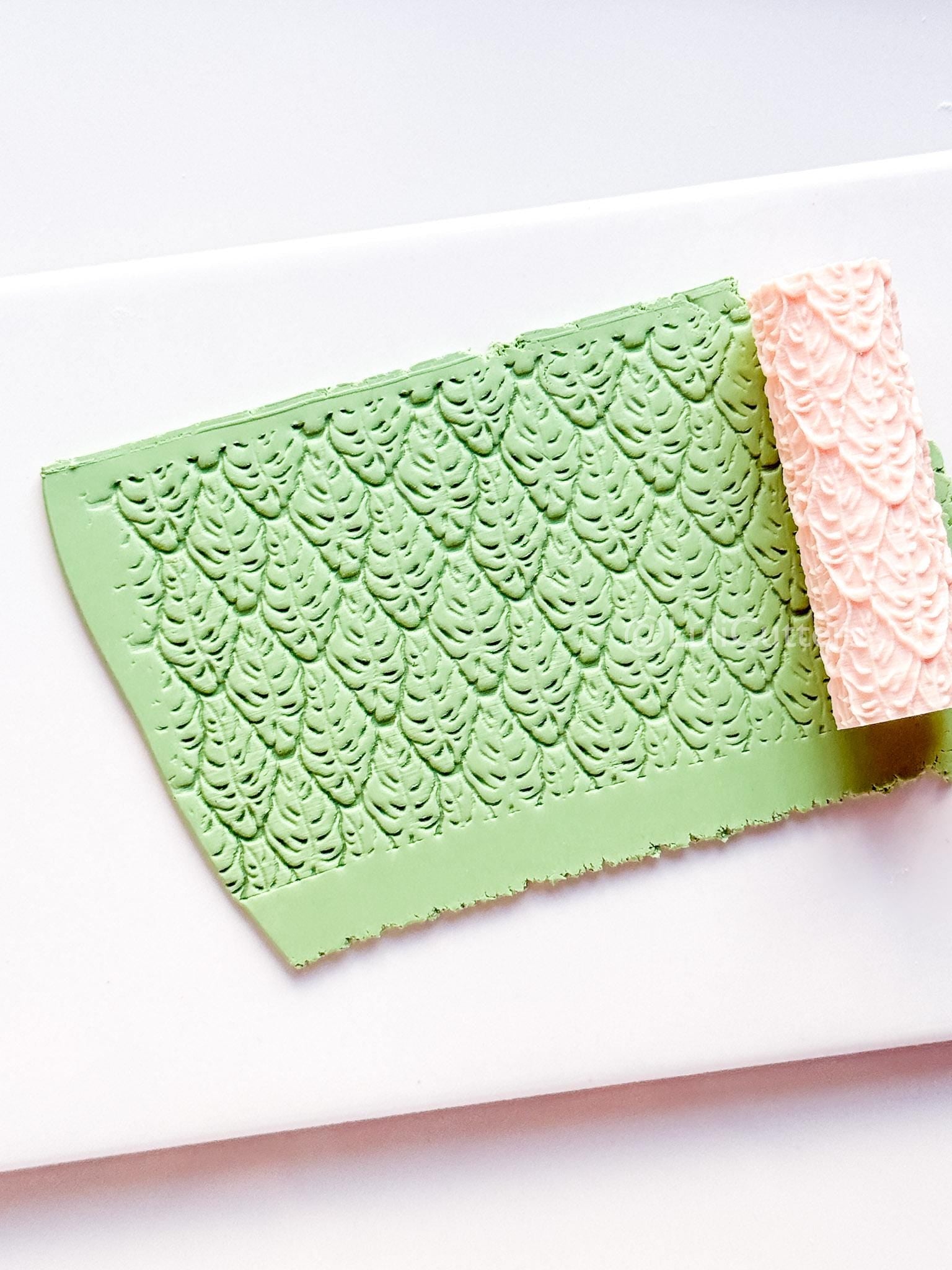 Monstera Leaf Texture Roller: Botanical Pattern for Polymer Clay