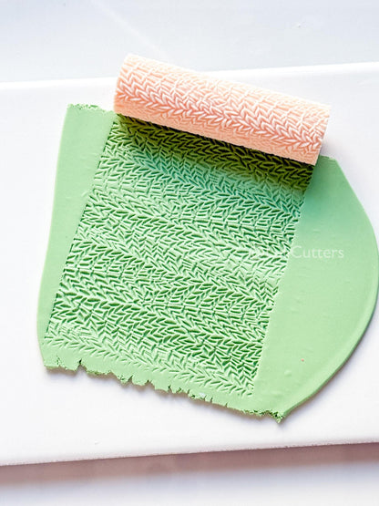 Leaf Branch Texture Roller: Botanical Pattern for Polymer Clay