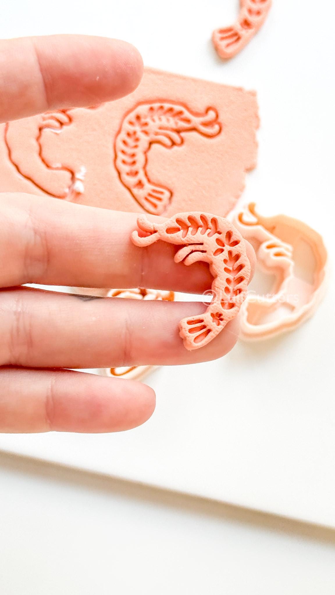 Bloom Shrimp Clay Cutter | Floral Prawn Earring Cutter