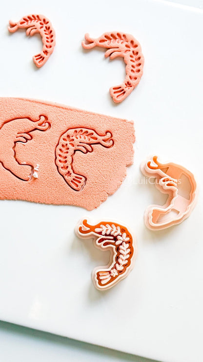 Bloom Shrimp Clay Cutter | Floral Prawn Earring Cutter