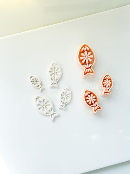 Azura Petal Fish Polymer Clay Cutter: Daisy & Petal Shapes