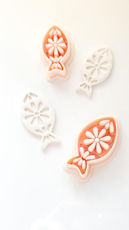 Azura Petal Fish Polymer Clay Cutter: Daisy & Petal Shapes