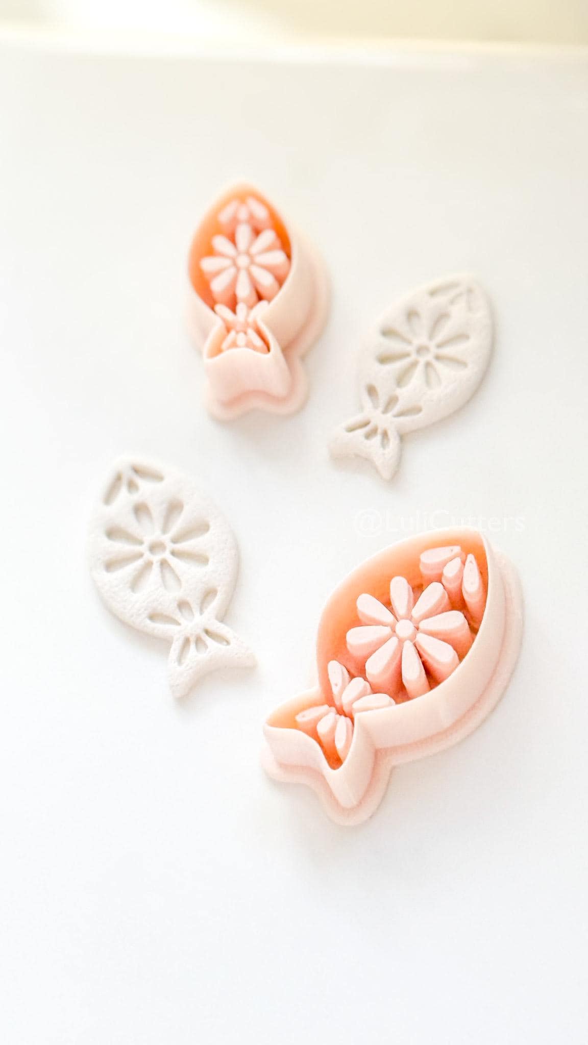 Azura Petal Fish Polymer Clay Cutter: Daisy & Petal Shapes