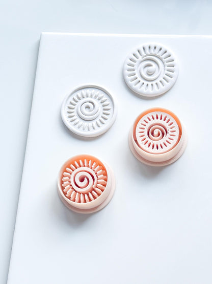 Helio Sun Clay Cutter | Emboss & Imprint Spiral Sunburst Shape
