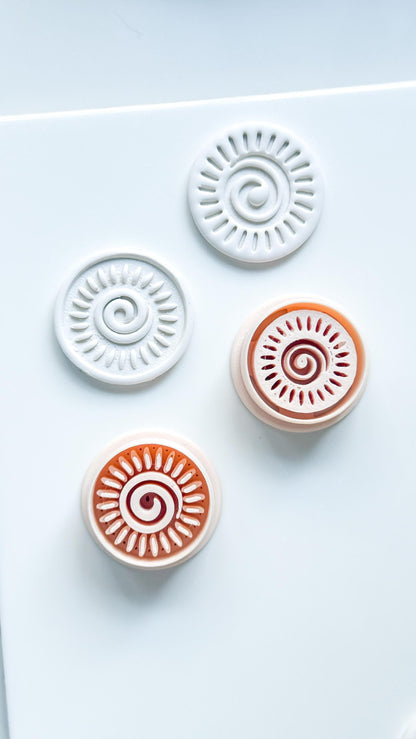 Helio Sun Clay Cutter | Emboss & Imprint Spiral Sunburst Shape