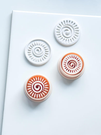 Helio Sun Clay Cutter | Emboss & Imprint Spiral Sunburst Shape
