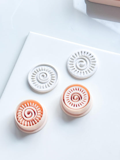 Helio Sun Clay Cutter | Emboss & Imprint Spiral Sunburst Shape