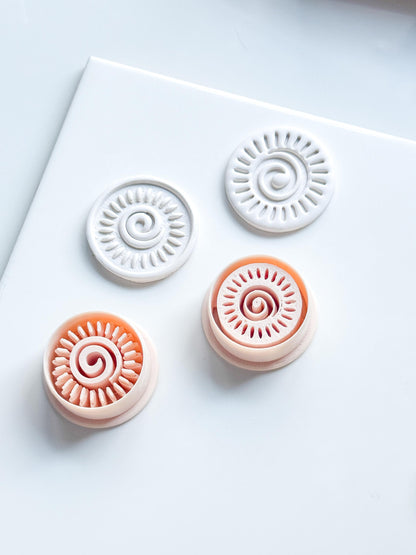 Helio Sun Clay Cutter | Emboss & Imprint Spiral Sunburst Shape