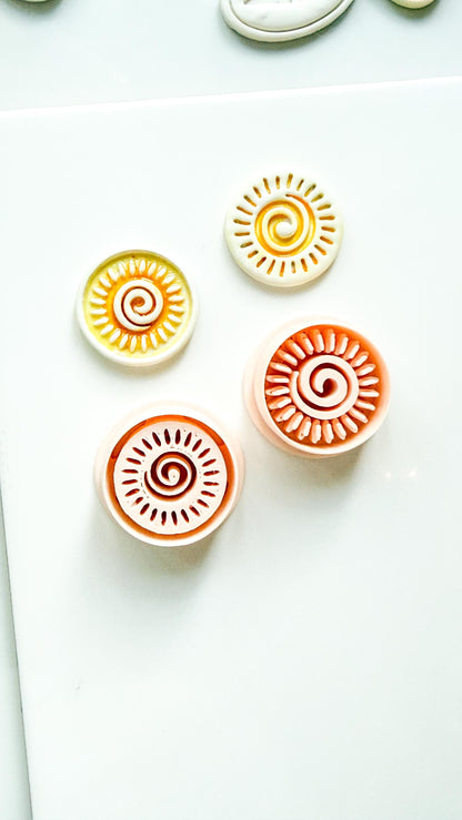 Helio Sun Clay Cutter | Emboss & Imprint Spiral Sunburst Shape