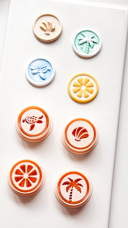 Impress Summer Clay Cutters | Lemon, Palm, Turtle, Sea Shell