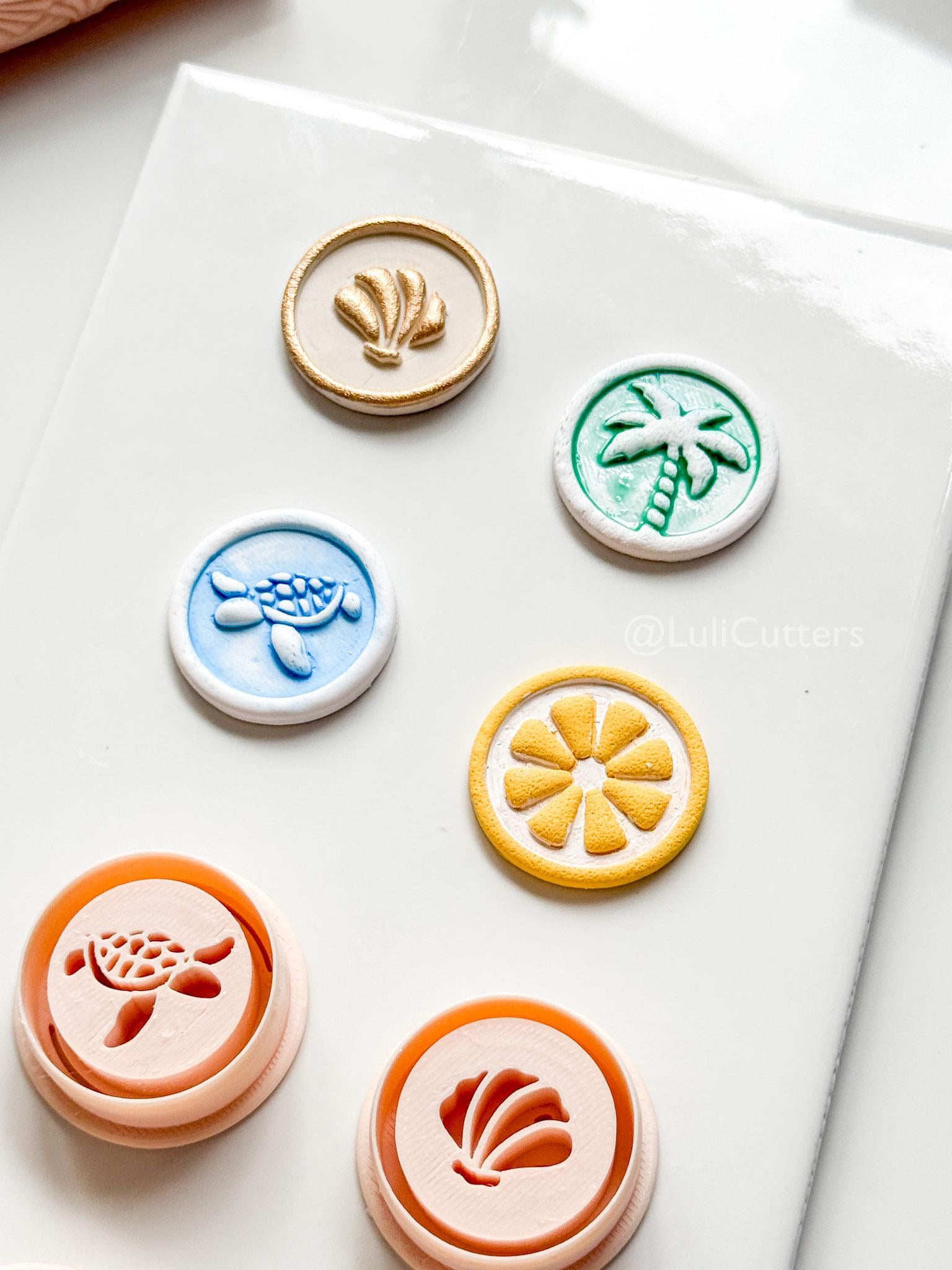 Impress Summer Clay Cutters | Lemon, Palm, Turtle, Sea Shell