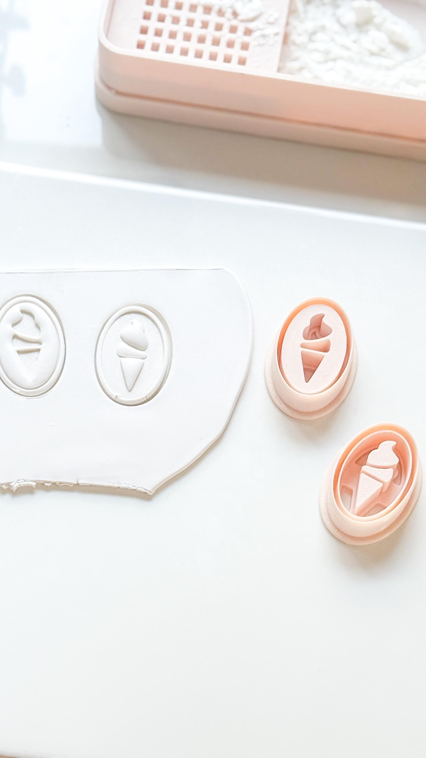 Petit Swirl Cutters | Ice Cream Cone Deboss Emboss Earring Shape for Polymer Clay